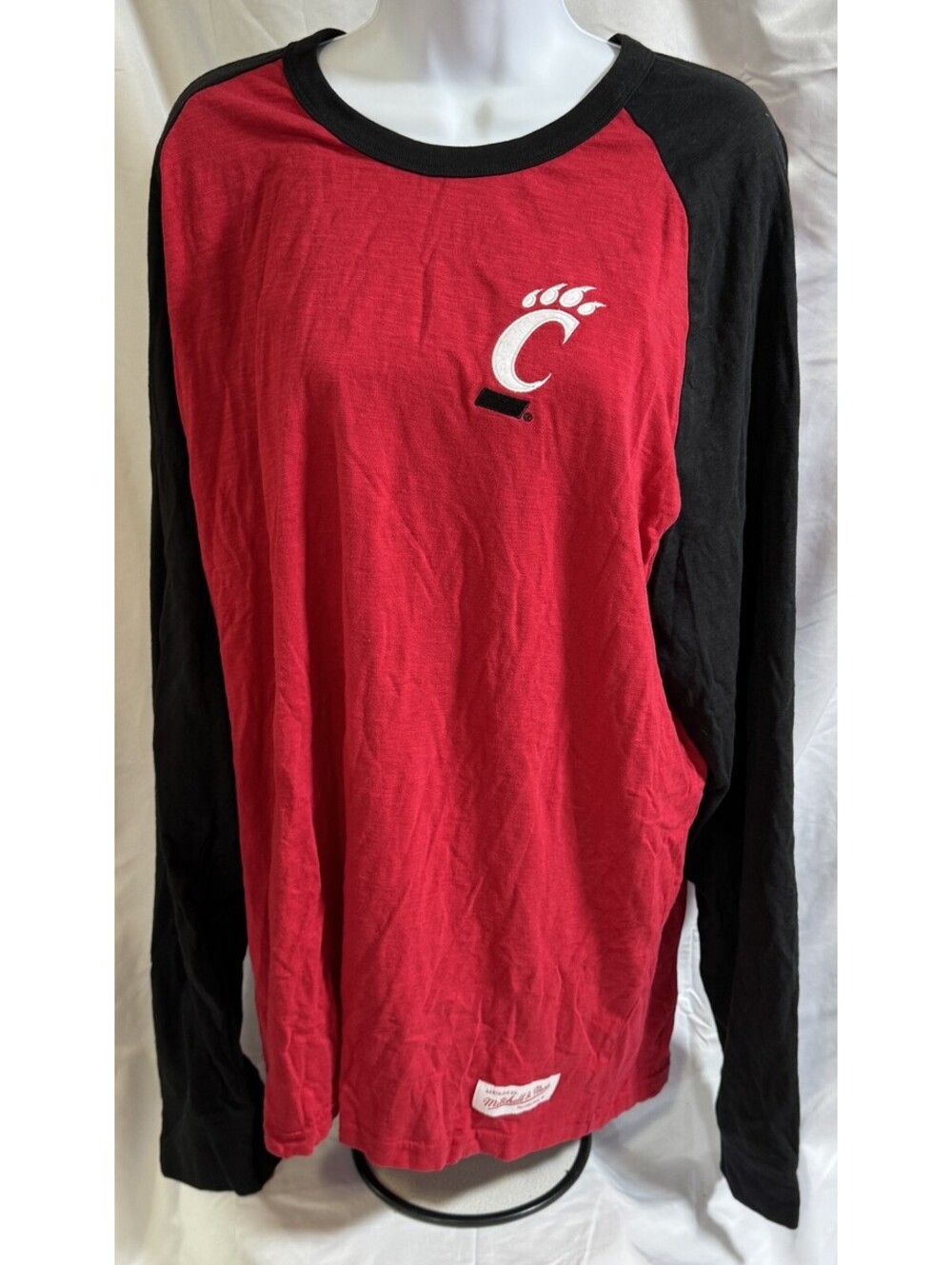Mitchell & Ness Cincinnati Bearcats Legendary Slub Raglan T Shirt Adult XL NWT